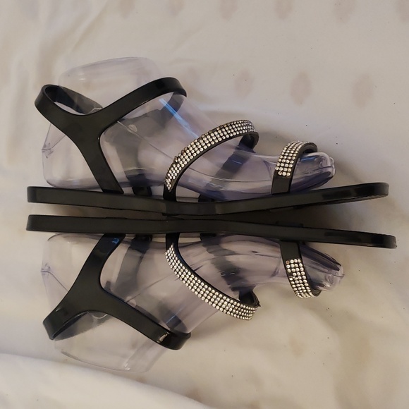 Shiny faux Latex glittery Sandals 9 - Picture 5 of 7